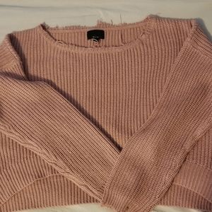 Olia cropped distressed knit sweater